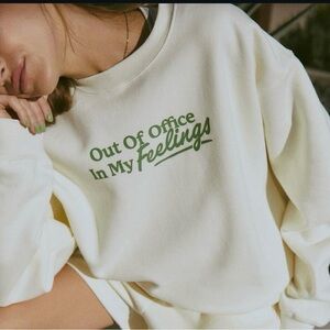 NWOT The Mayfair Group In My Feelings Sweatshirt in Sand M/L